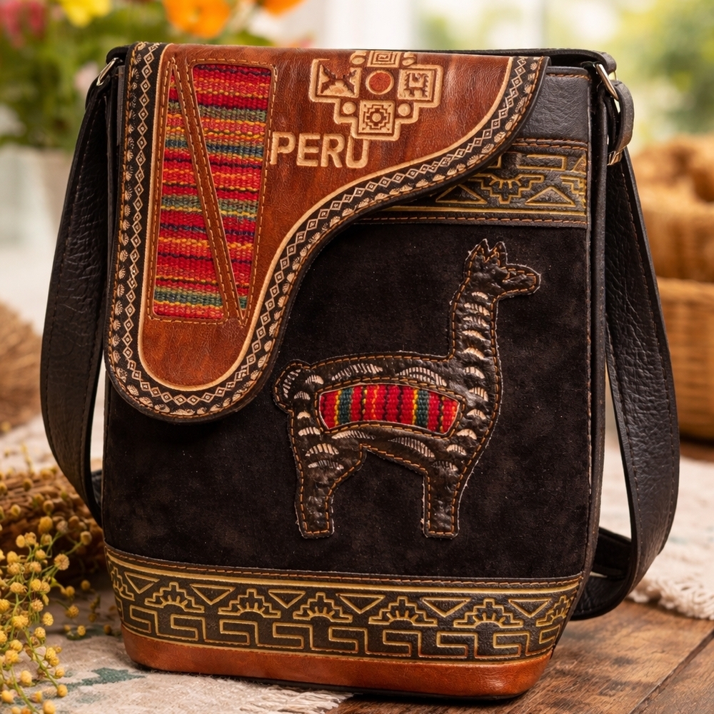 Peruvian Black and Brown Shoulder Bag